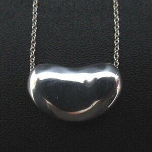 Tiffany Co Elsa Peretti Beans Necklace Pendant SV Silver Luxs